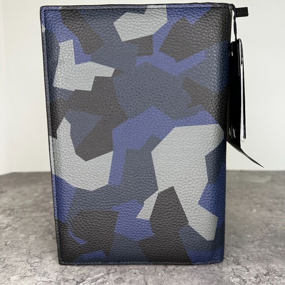 ARMANI EXCHANGE Oversize Bi-Fold Wallet Blue Camo Men - Picture 3 of 14
